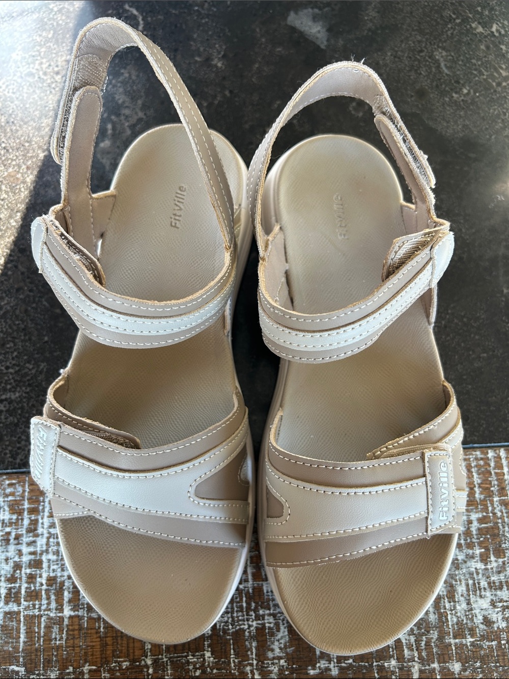 Comfort-First Beige Women’s Slingback Sandals with Adjustable Straps